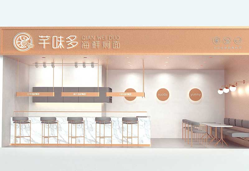 87平米中牟海鮮燜面店裝修設(shè)計(jì)效果圖